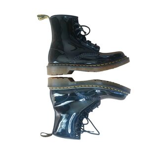 Dr. Martens 8 Eye Shiny Black Combat Boots 1460 Ladies Size 7/Men's 6 USA